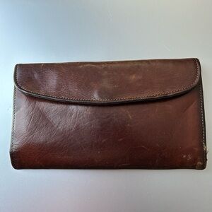 Vintage Coach Brown Leather Wallet Clutch Credit Card Holder